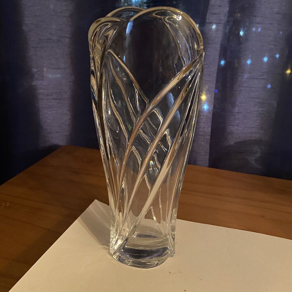Vintage Lenox Arctic Bloom Thick Crystal Vase